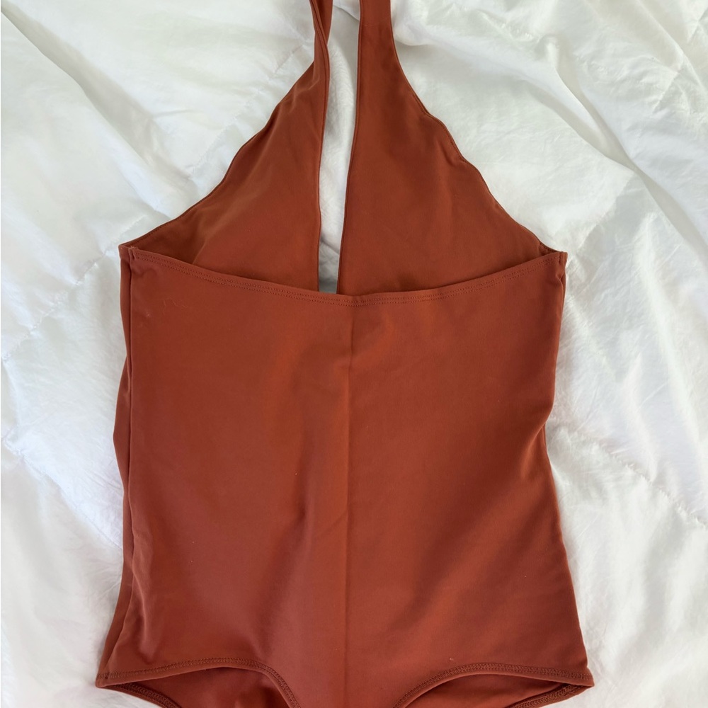 Rust Halter One-Piece Bodysuit - Picture 3 of 3